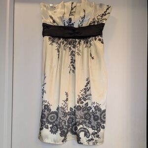 Pink Ice Strapless Cream & Black Dress